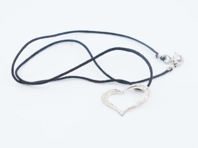 Halsband textil med hänge Silver S925 brv 2,6g