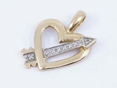 Hänge tvåfärgat 18K med diamanter 2xca0,005ct