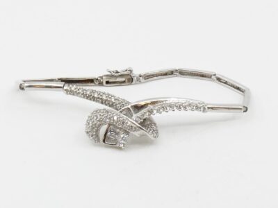 Armband Silver S925 Längd 17,5cm Bredd 3mm med stenar