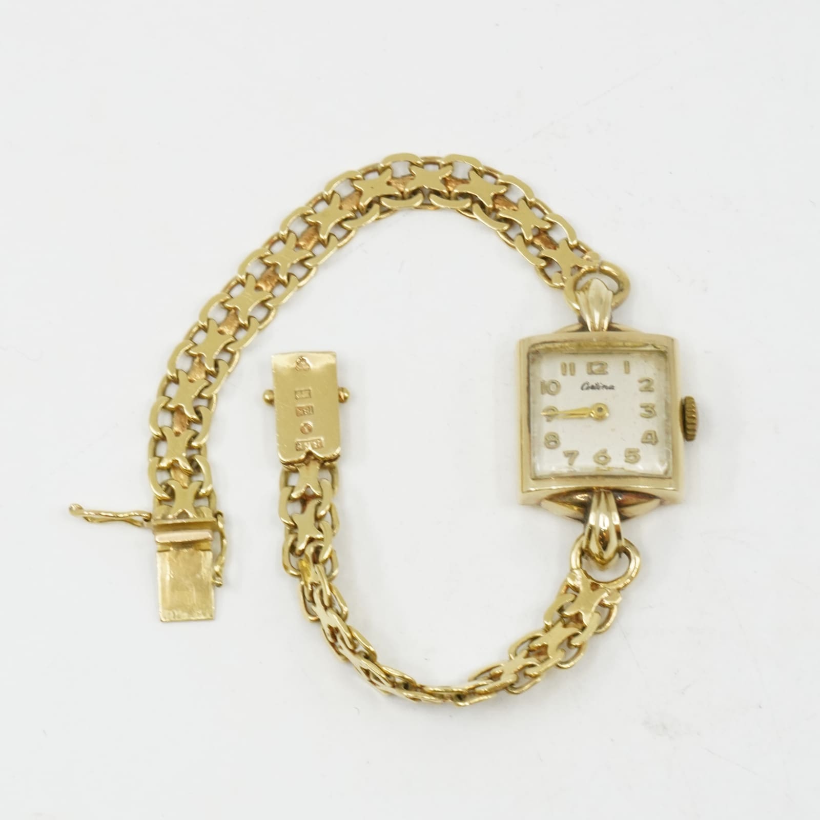 Armbandsur Certina manuell Guld Boett i 14K Längd 18,5cm Boett 16mm Armband i X-Länk 18K