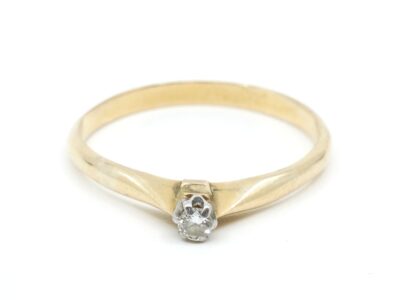 Ring Guld 18K Ø17¼ med diamant