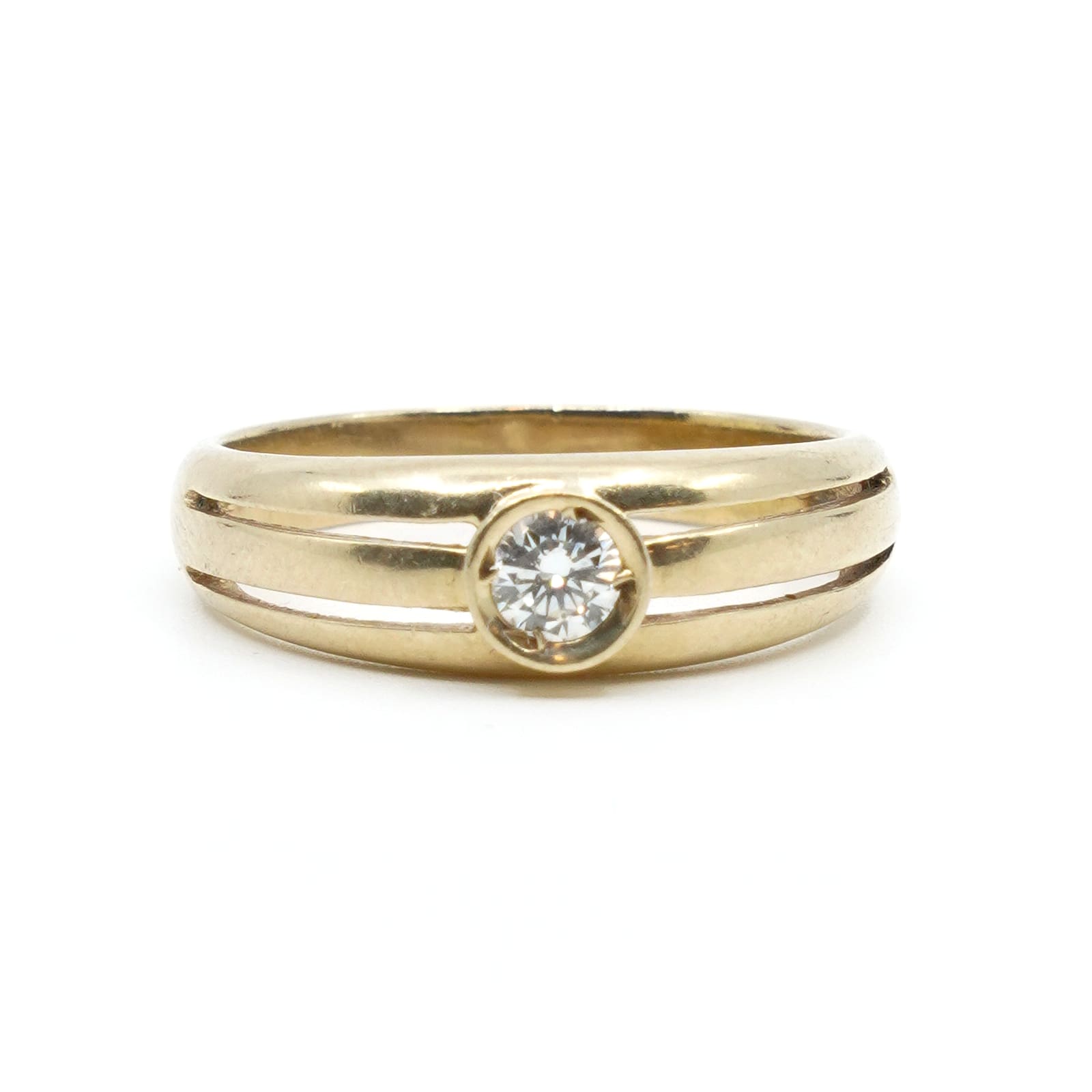 Ring Guld 14K Ø18½ med diamant