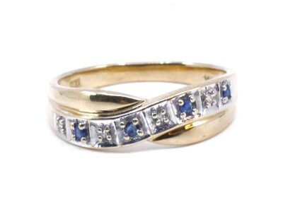 Ring 18K 2,8g Ø16½ med stenar och diamanter