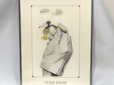 Inramad affish Lasse Åberg "Kärleksfulla sneglingar på konst" 59x77cm