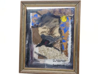 Barbro Hedström (f. 1943) blandteknik collage signerad och daterad -90