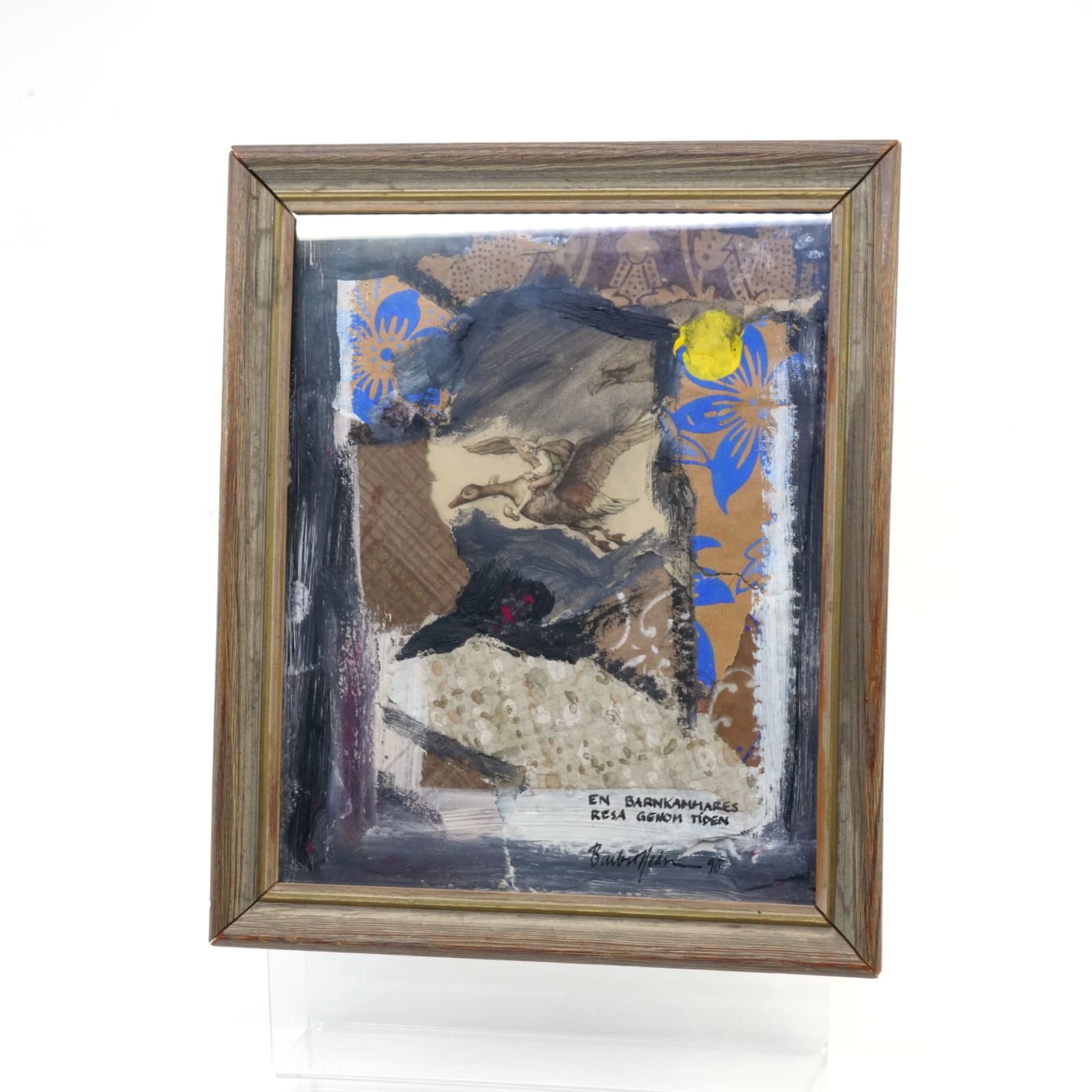 Barbro Hedström (f. 1943) blandteknik collage signerad och daterad -90