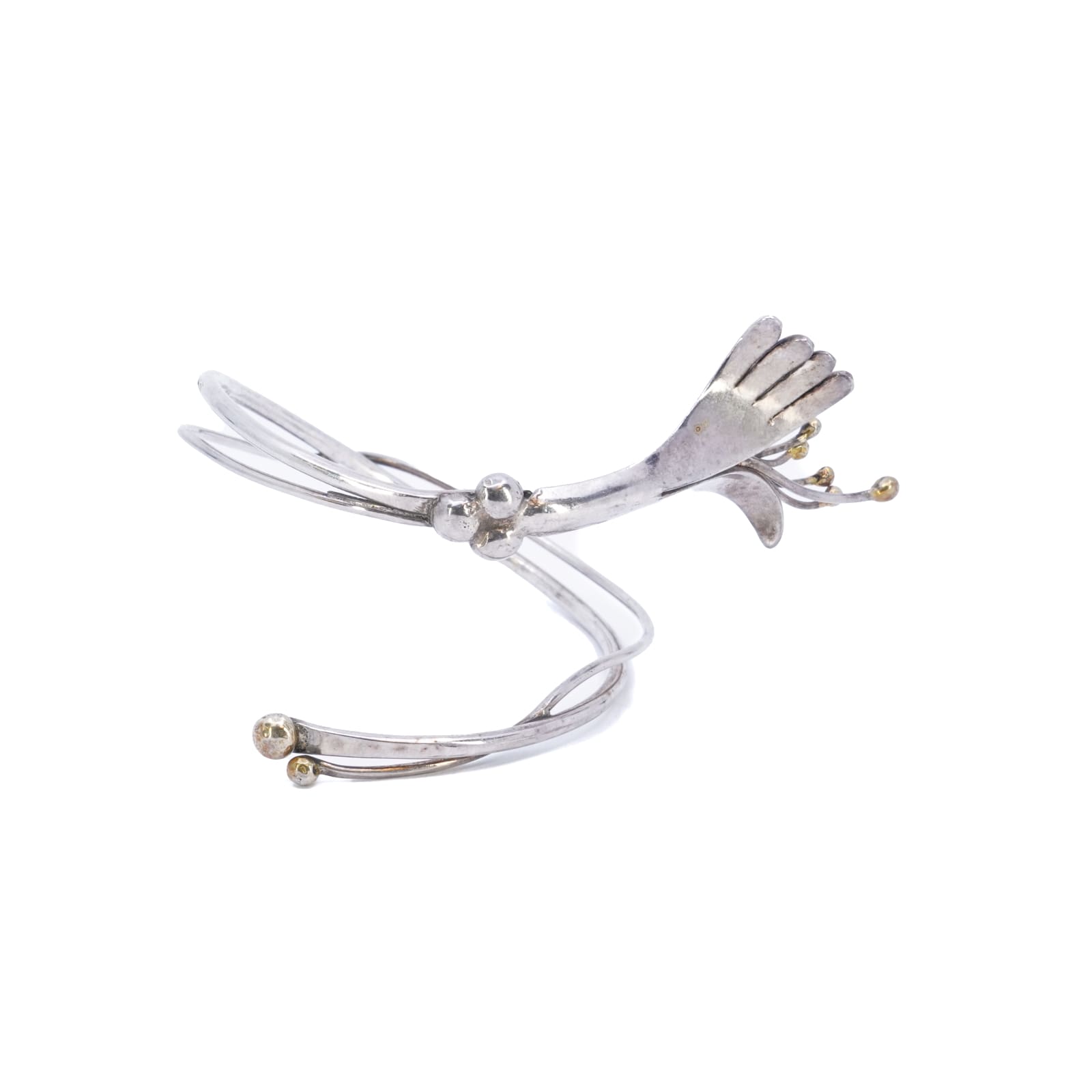 Armring i sterlingsilver delvis förgylld design Birgitta Holmgren