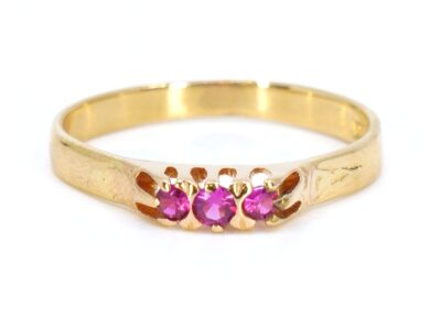 Ring Guld 18K med rosa stenar