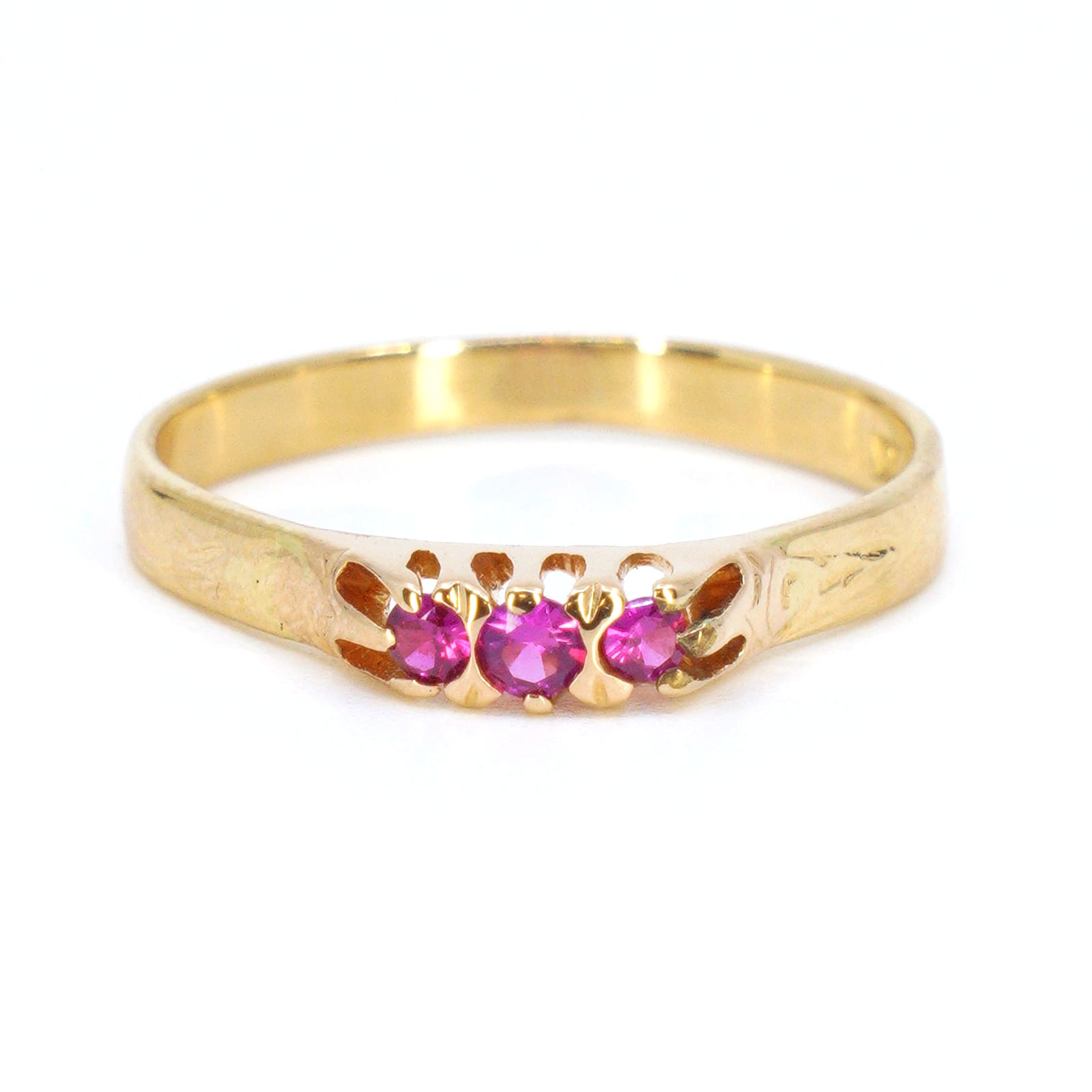 Ring Guld 18K med rosa stenar