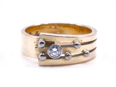 Ring med diamant 18K 7,9g Ø17,25mm