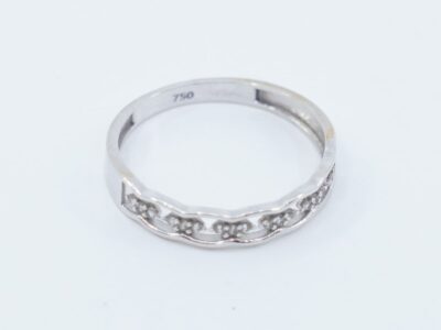Ring Vitguld, 18K Ø17¾ med vita stenar