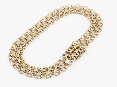 Armband X-länk 18K Längd 19cm Bredd 9mm
