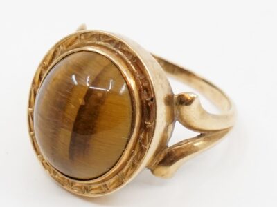 Ring Guld 18K Ø17 med sten Tigeröga