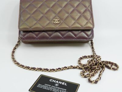 Handväska Chanel Wallet on Chain Iridescent lila/metallic