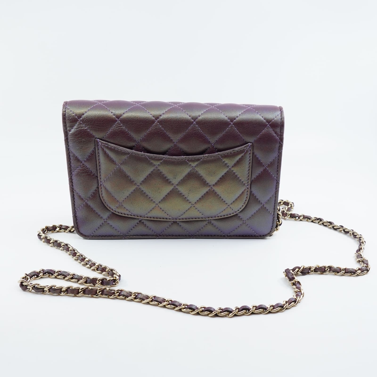 Handväska Chanel Wallet on Chain Iridescent lila/metallic