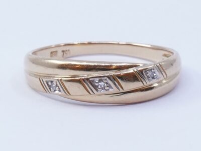 Ring Guld 18K 2,2g Ø17 diamanter
