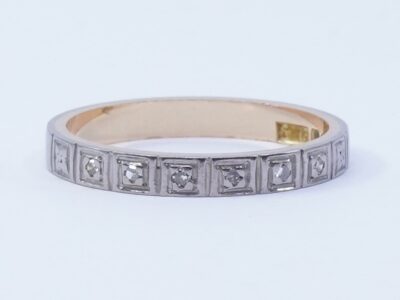 Ring tvåfärgat 18K 2,6g Ø16¾ med diamanter