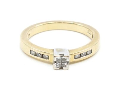 Ring Guld 18K 3,2g Ø16 med diamanter