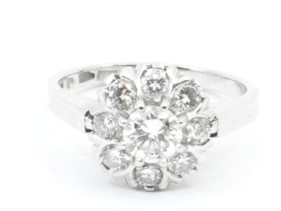 Diamantring ca 0,90tct Vitguld 18K