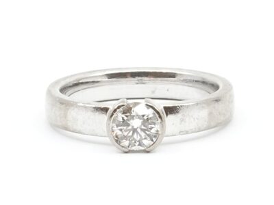 Diamantring 0,50ct Vitguld 18K