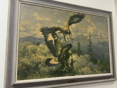 Oljetryck, motiv: Kungsörnar