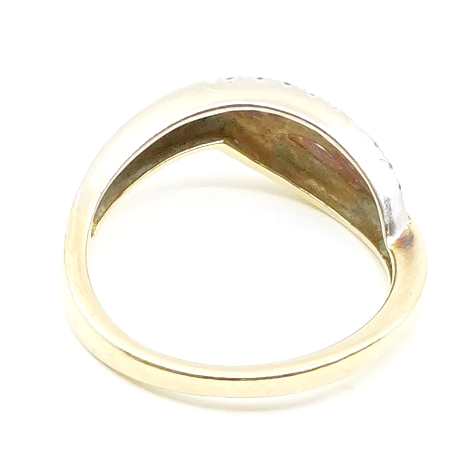 Ring tvåfärgad Guld 14K med diamanter 9xca0,005-0,01ct