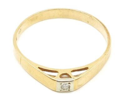 Ring Guld 18K med diamant 1xca0,02ct