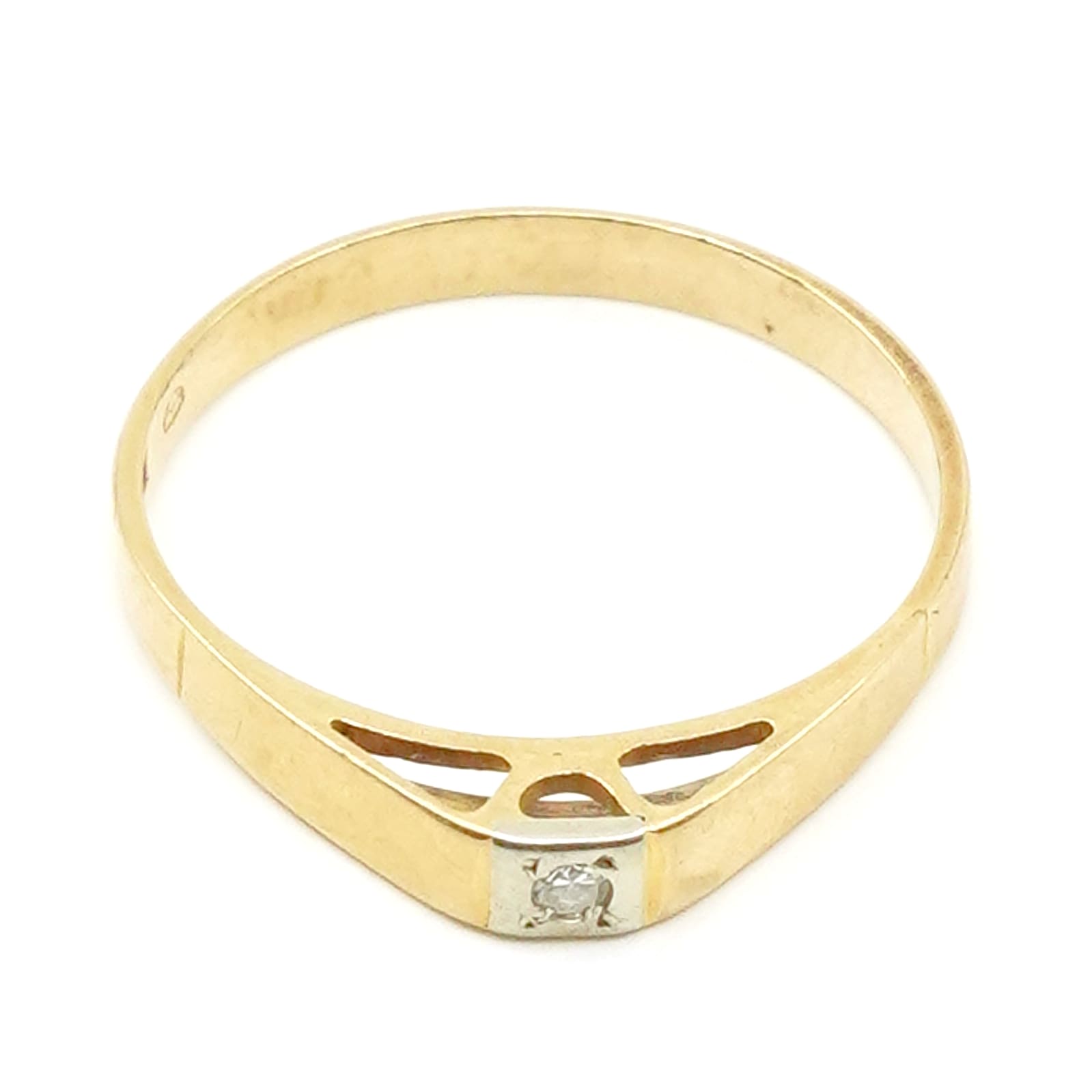 Ring Guld 18K med diamant 1xca0,02ct