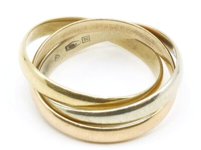 Pusselring trefärgad Guld 18K