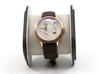 Glashutte PanoGraph 18K, manuell, 40mm, datum, kronograf, flyback, brunt alligatorarmband med viklås