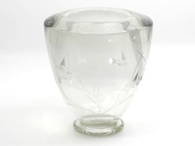 Glasvas med fiskmotiv, 13x14cm