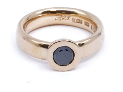 Ring med svart 0,75ct diamant 18K Ø17½