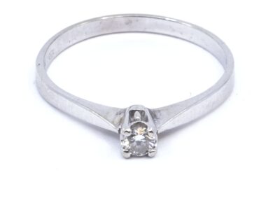 Solitärring med  0,10ct diamant 18K vitguld Ø17¼