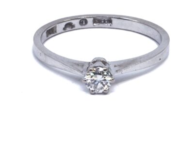Solitärring med 0,22ct diamant 18K vitguld Ø17¼