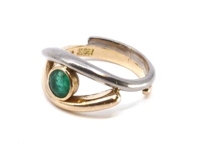 Ring med grön sten 18K Ø17