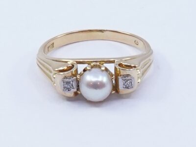 Ring Guld 18K 3,4g Ø17¼ diamanter