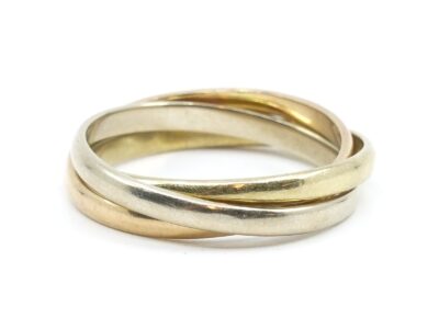 Ring trefärgat Guld 18K 4,3g Ø17