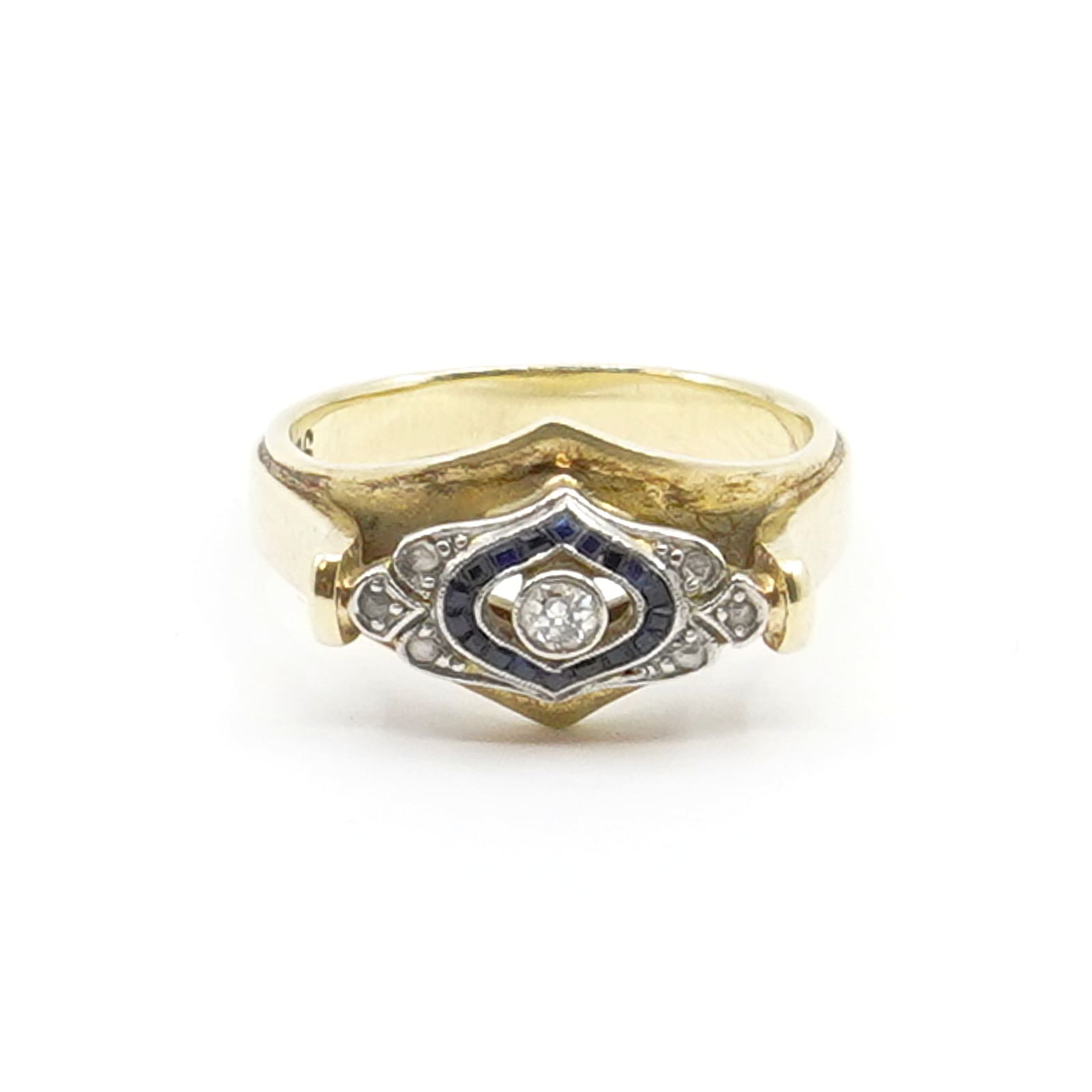 Ring Guld 14K med diamanter 1xca0,05ct, 6xca0,009ct