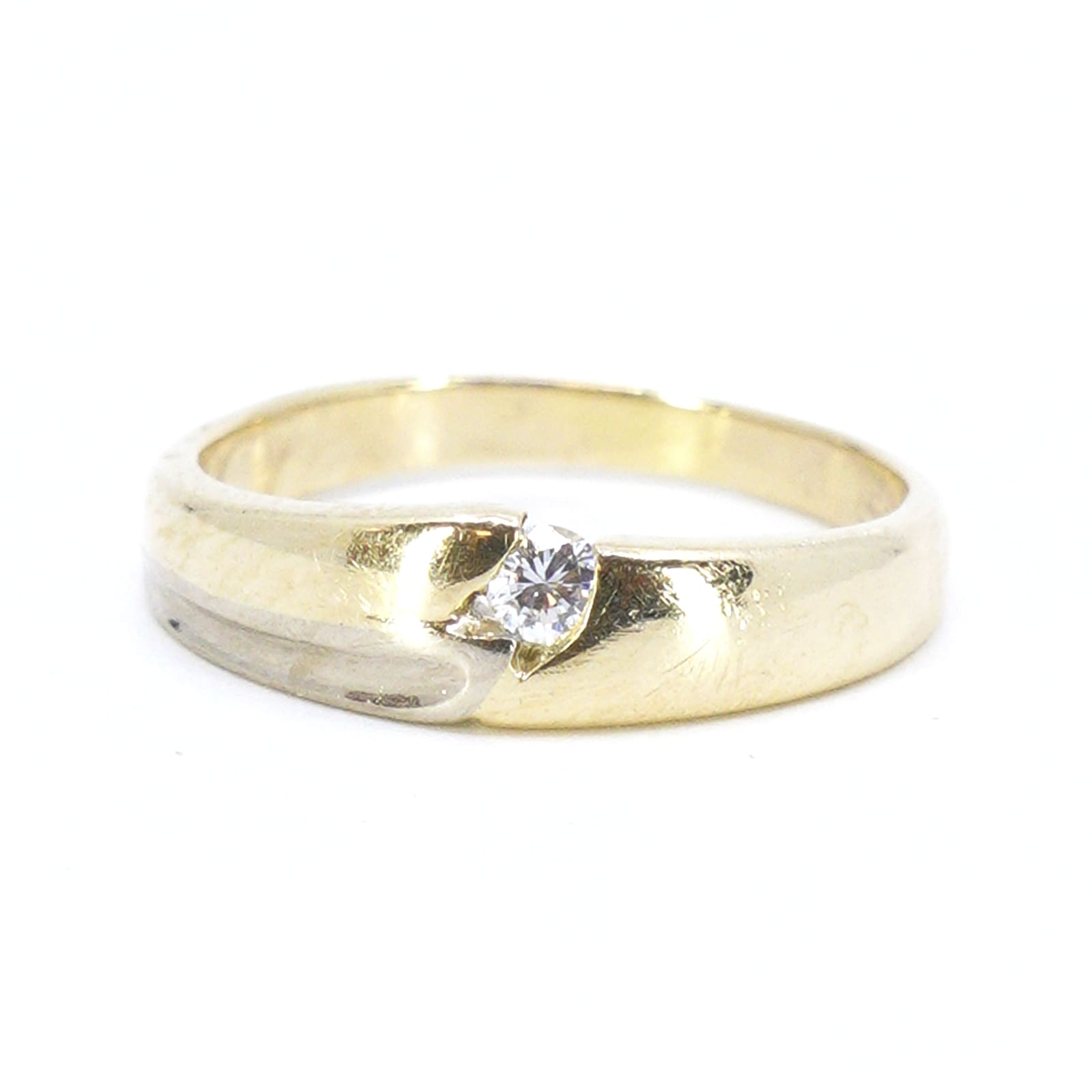 Ring Guld / Vitguld med diamant 1x ca 0,07ct