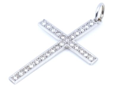 Hänge kors Vitguld 18K med diamanter 26xca0,05ct