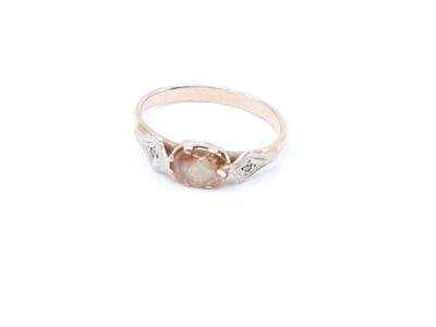 Ring med orange sten, Guld 14K 2,2g Ø17