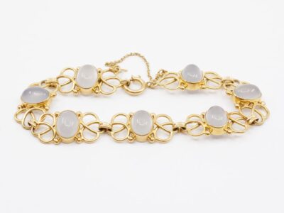 Armband Guld 18K brv17,5g Längd 18,5cm Bredd 11mm med stenar