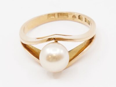 Ring Guld 18K Ø17 med pärla Ø7,3mm