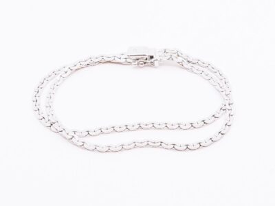 Armband dubbelradig manglad Pansar Silver