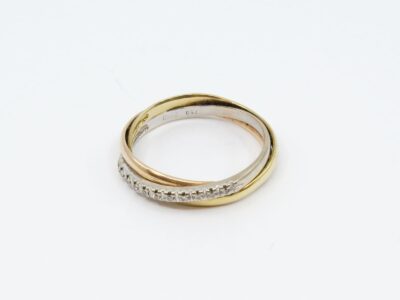 Ring Trefärgat Guld 18K Med diamanter