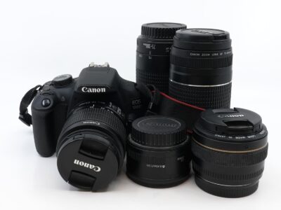 Kamerahus Canon EOS 1200D med 5 objektiv