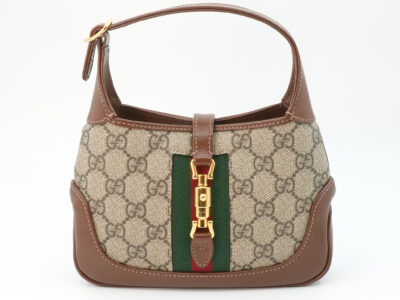 Gucci Jacke Mini med rem, GG canvas med detaljer i brunt läder