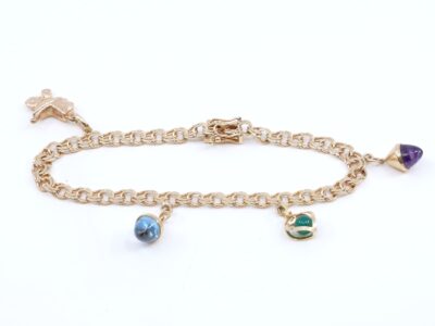 Armband med berlocker Bismarck 18K 13g Längd 19cm