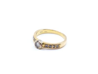 Ring med diamanter 1xca0 Guld 18K 4,4g Ø17,75