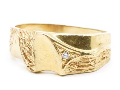 Ring Guld 18K med diamant 1xca0,02ct